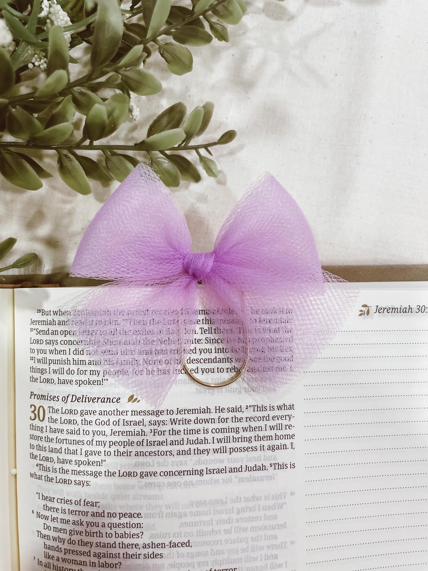 Lilac Tulle - bow bookmark