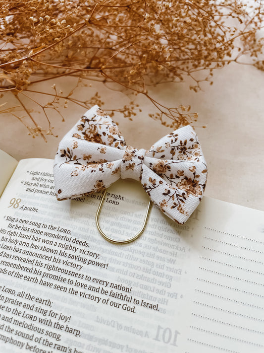 Maple Floral-petite bow bookmark