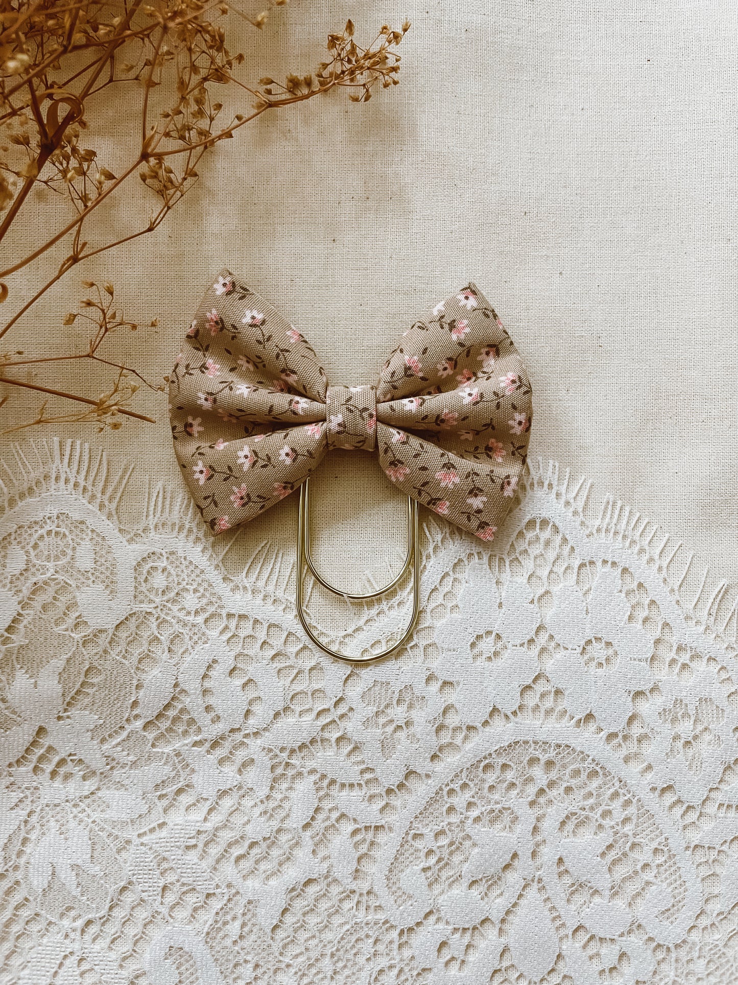 Dainty Fall Florals-petite bow bookmark