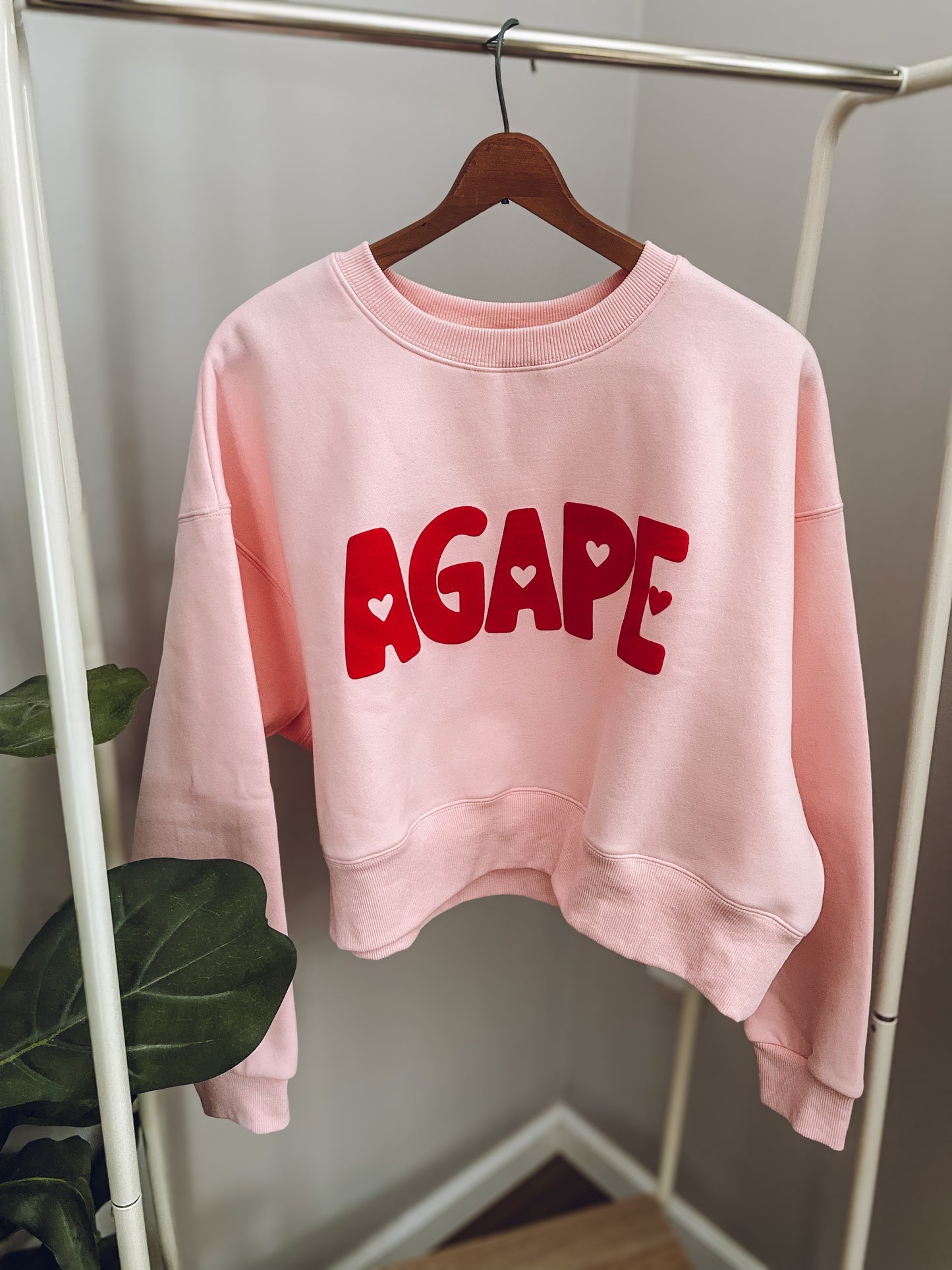 Agape Crop Crew + Bracelet set