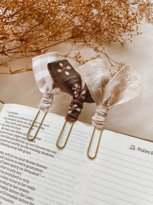 Taupe Florals- set of 3 page markers
