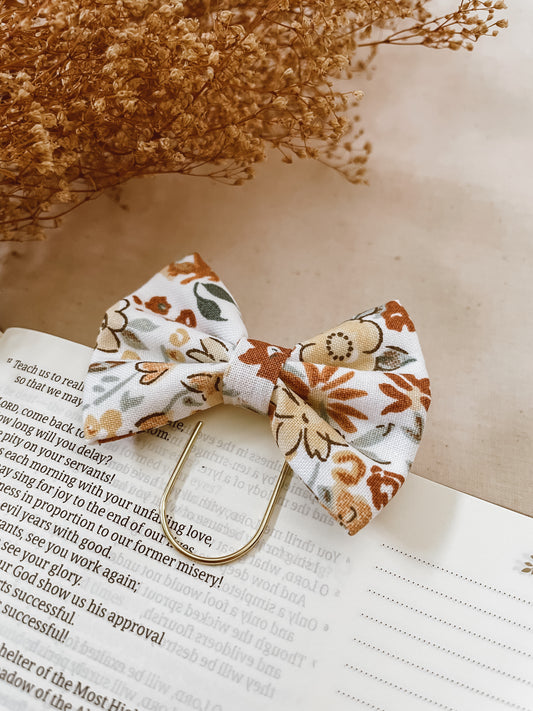 Farmhouse Floral- petite bow bookmark