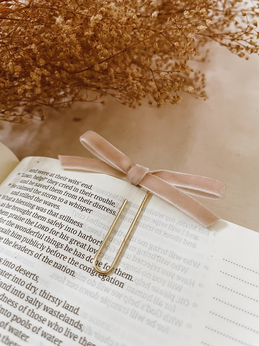 Biscuit-velvet ribbon bookmark