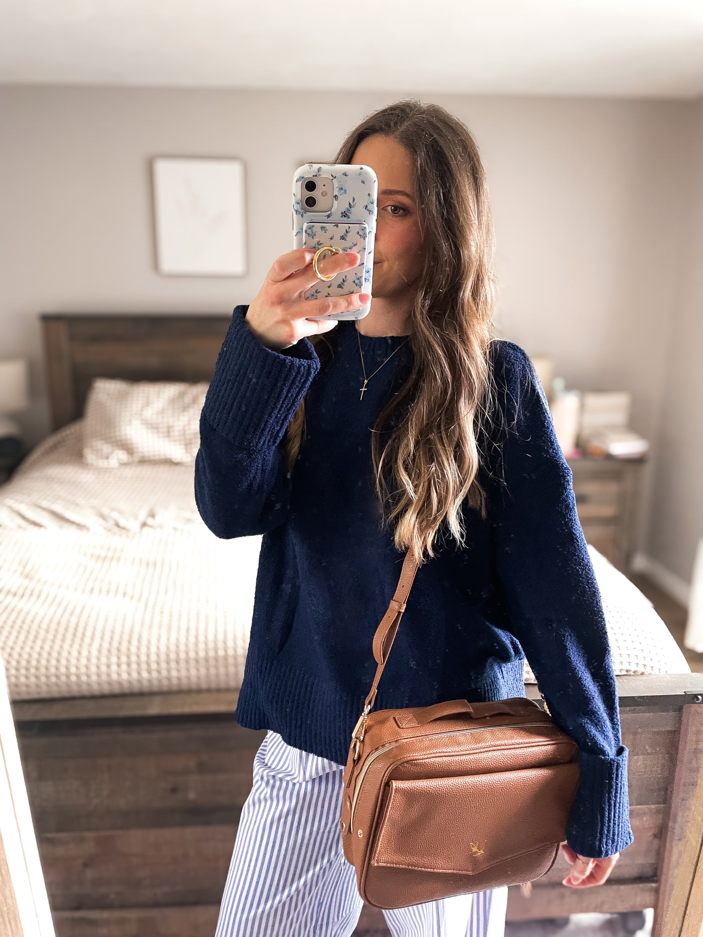 Brown Crossbody Bible Bag
