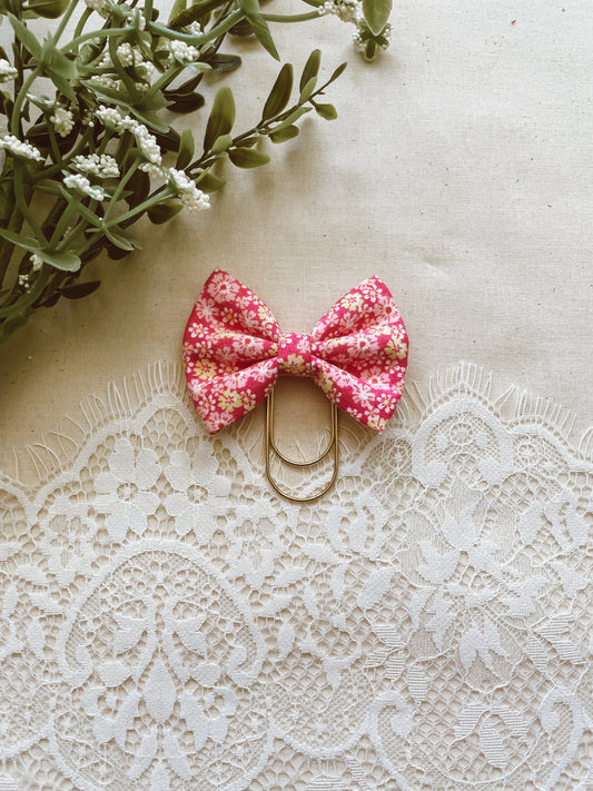 Plumeria- petite bow bookmark