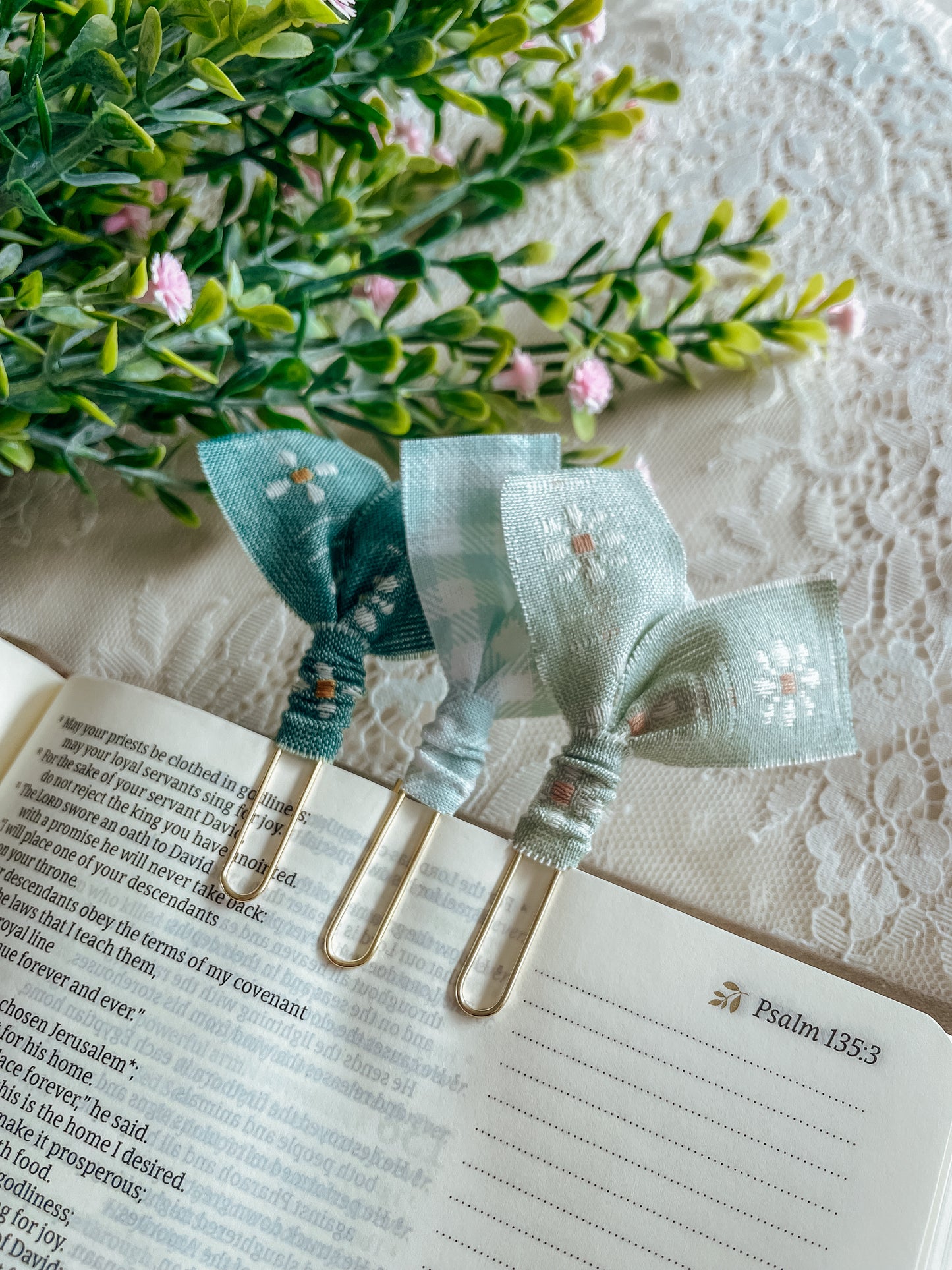 Minted Sage florals ~ set of 3 page markers