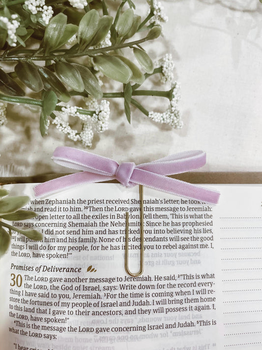 Wisteria ~ velvet mini bow bookmark