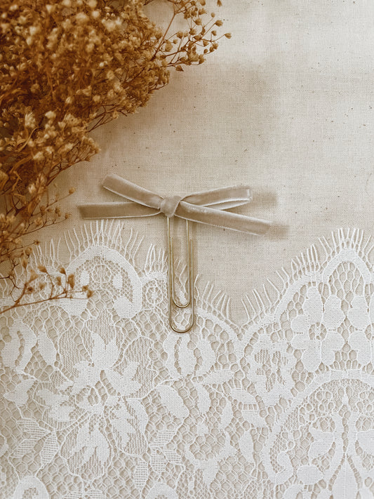 Dove- velvet bow bookmark