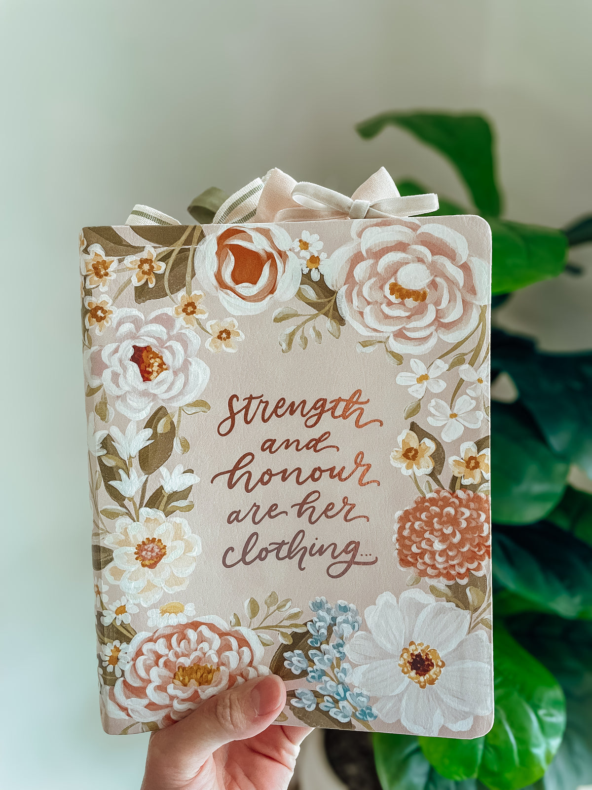 Blush Florals KJV Notetaking Bible + Bow Set