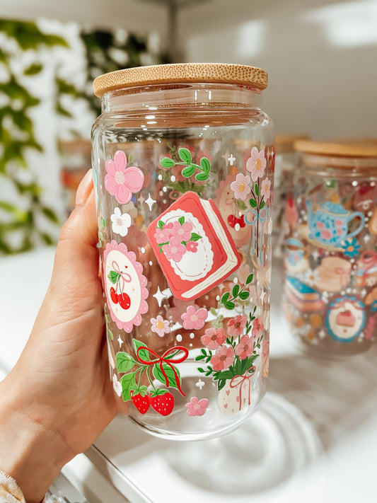 Sweet Cherry bookish - 16oz glass tumbler