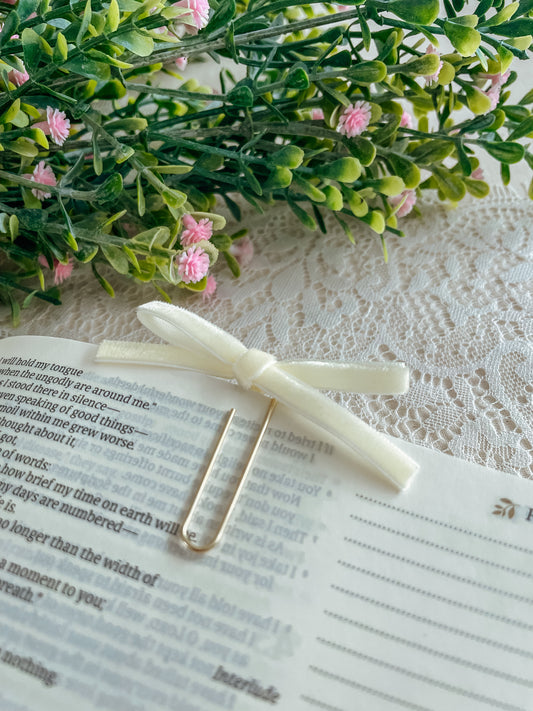Lemon ~ velvet mini bow bookmark