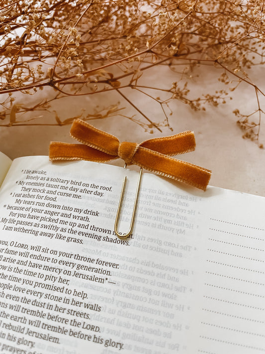 Goldenrod- velvet ribbon bookmark