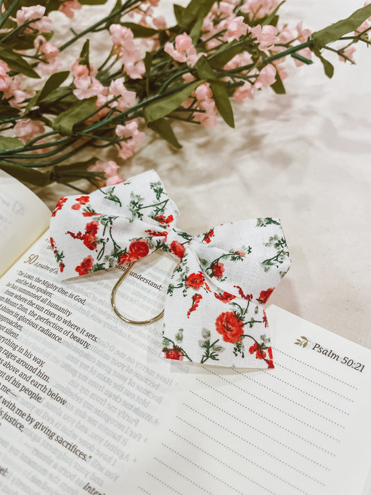 Red Roses on the Vine- bow bookmark