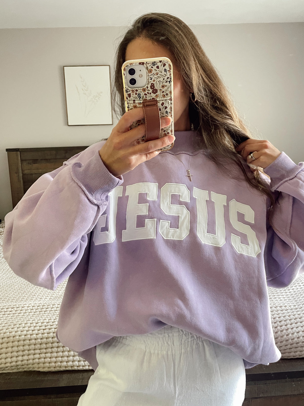 Lilac Jesus Mockneck Sweater