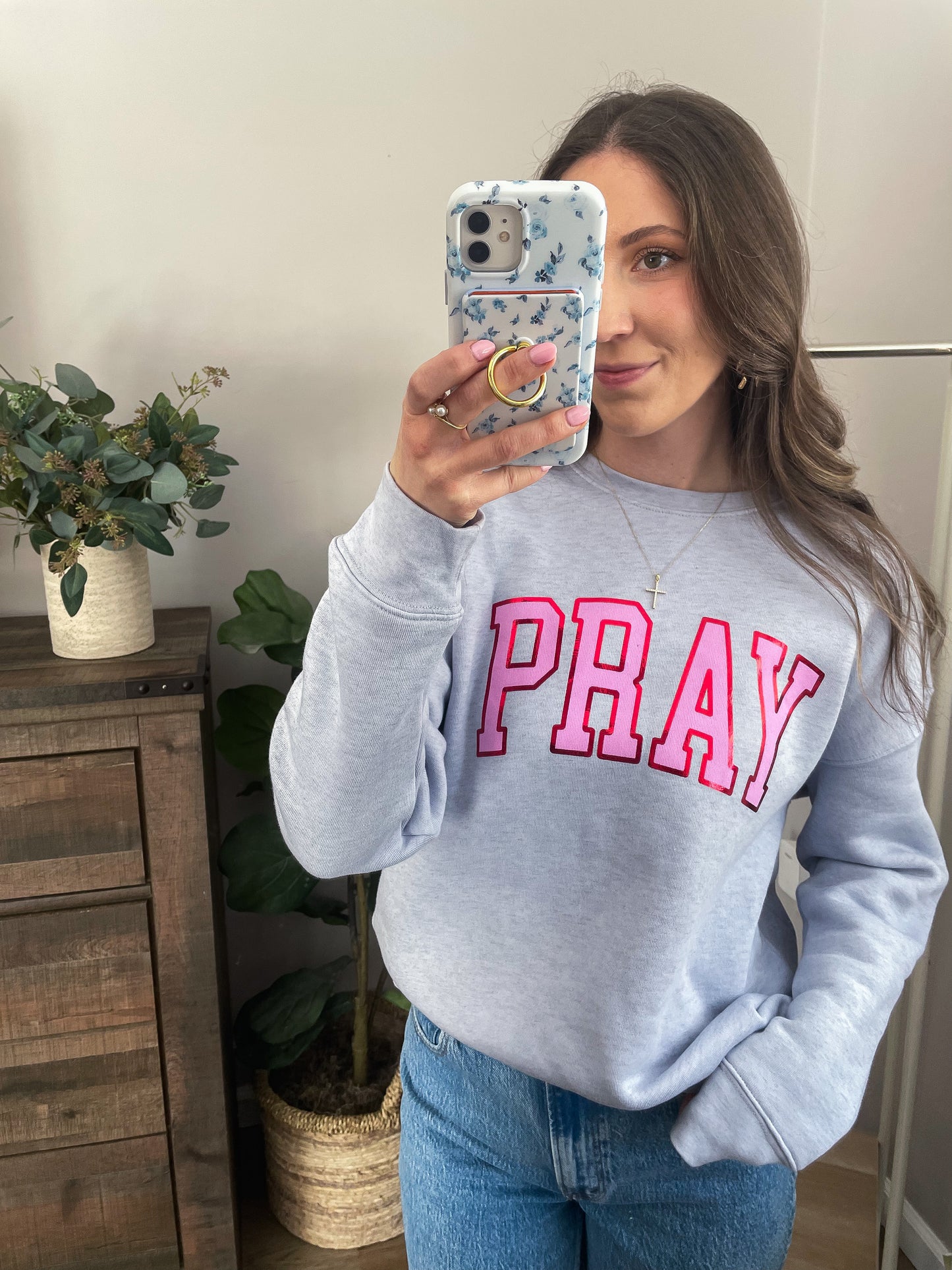 Pray Crew- Powder Blue