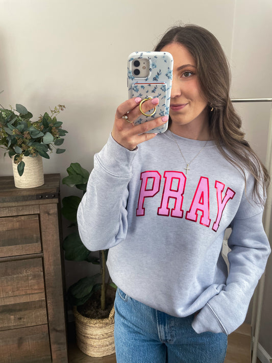Pray Crew- Powder Blue