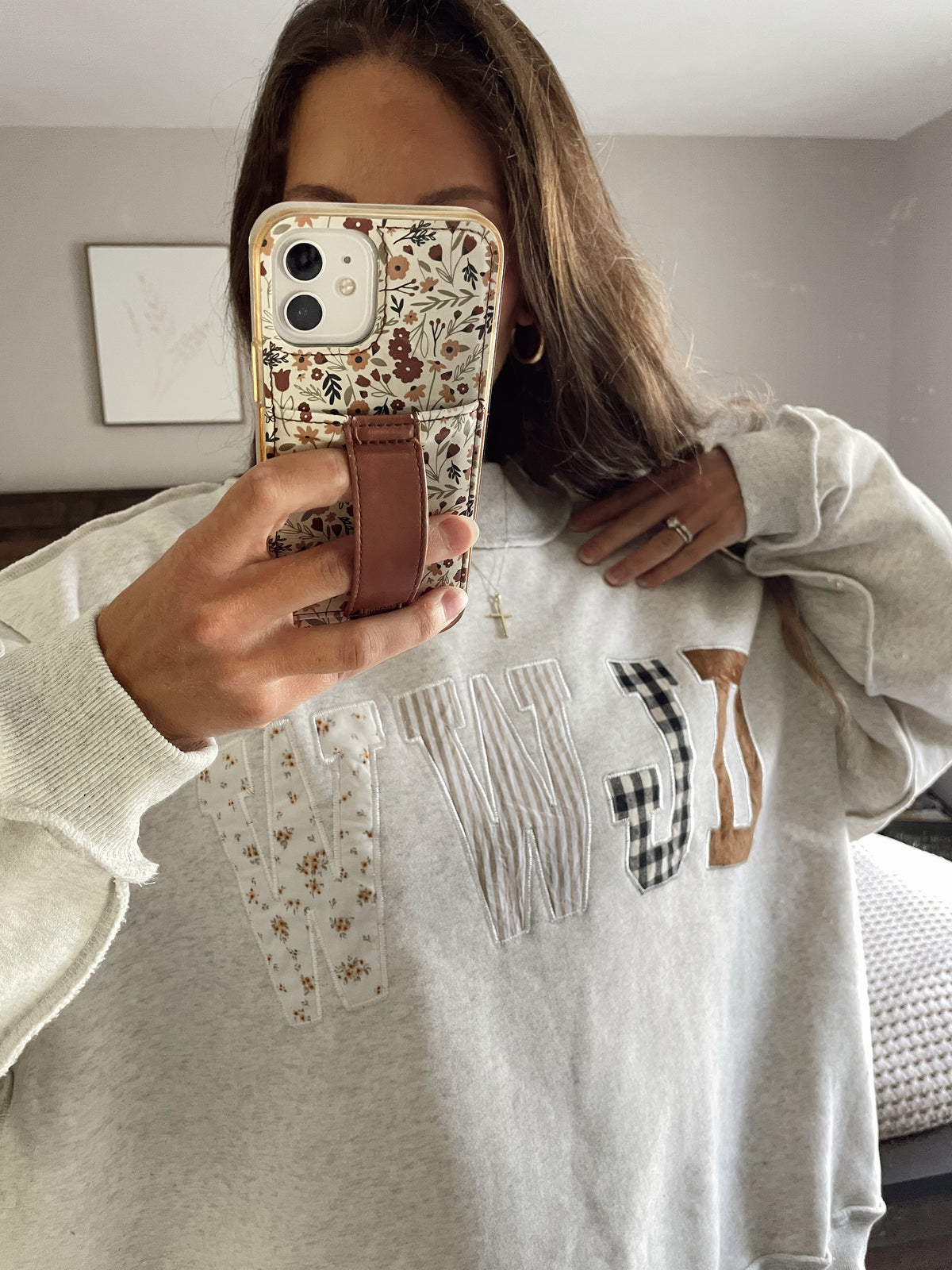 WWJD Floral Mock Neck Sweater