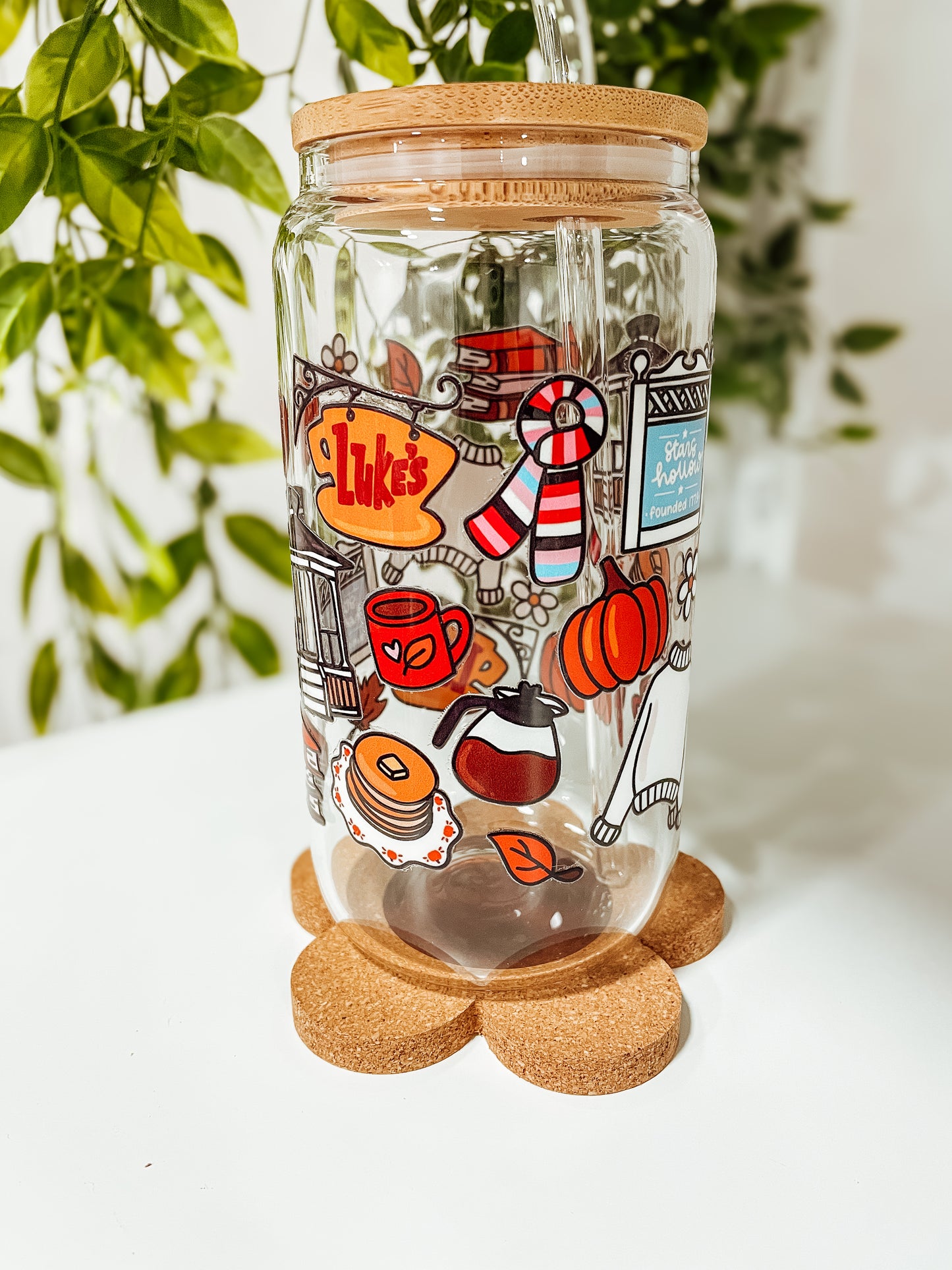 Autumn in Stars Hollow-16oz glass tumbler