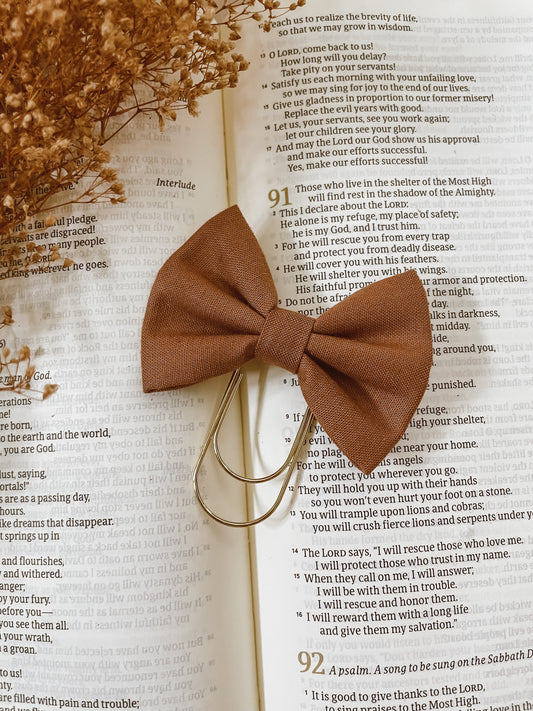 Espresso- petite bow bookmark