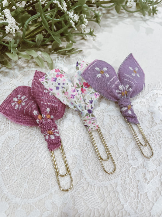 Violet florals ~ set of 3 page markers