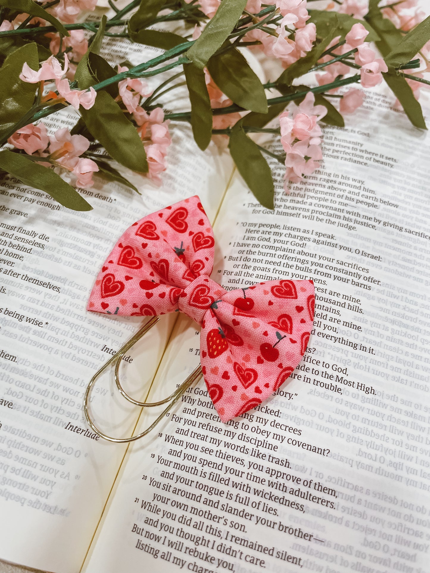 Sweet Cherry- petite bow bookmark