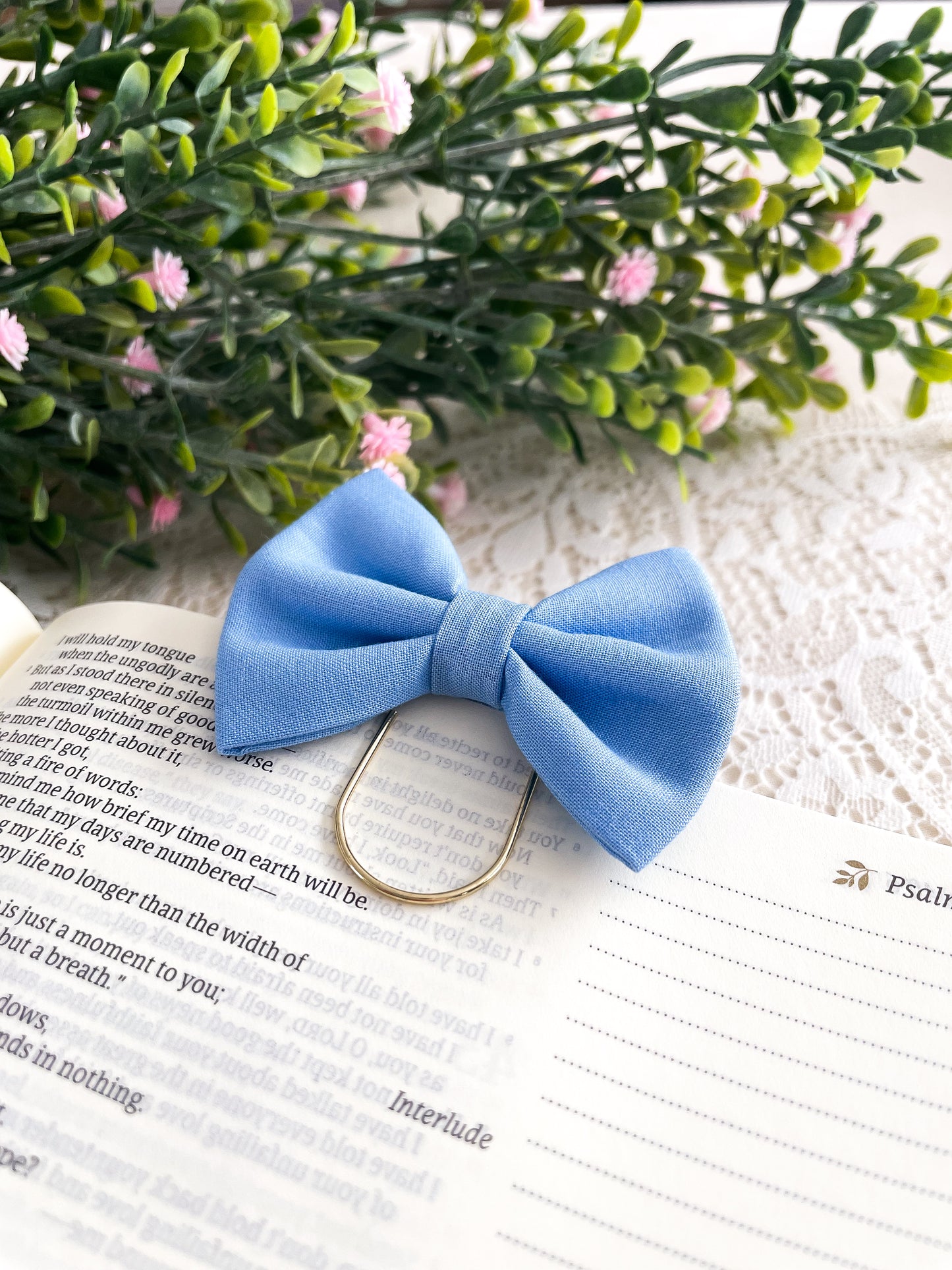 Bluebell- petite bow bookmark