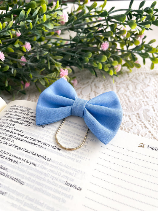 Bluebell- petite bow bookmark