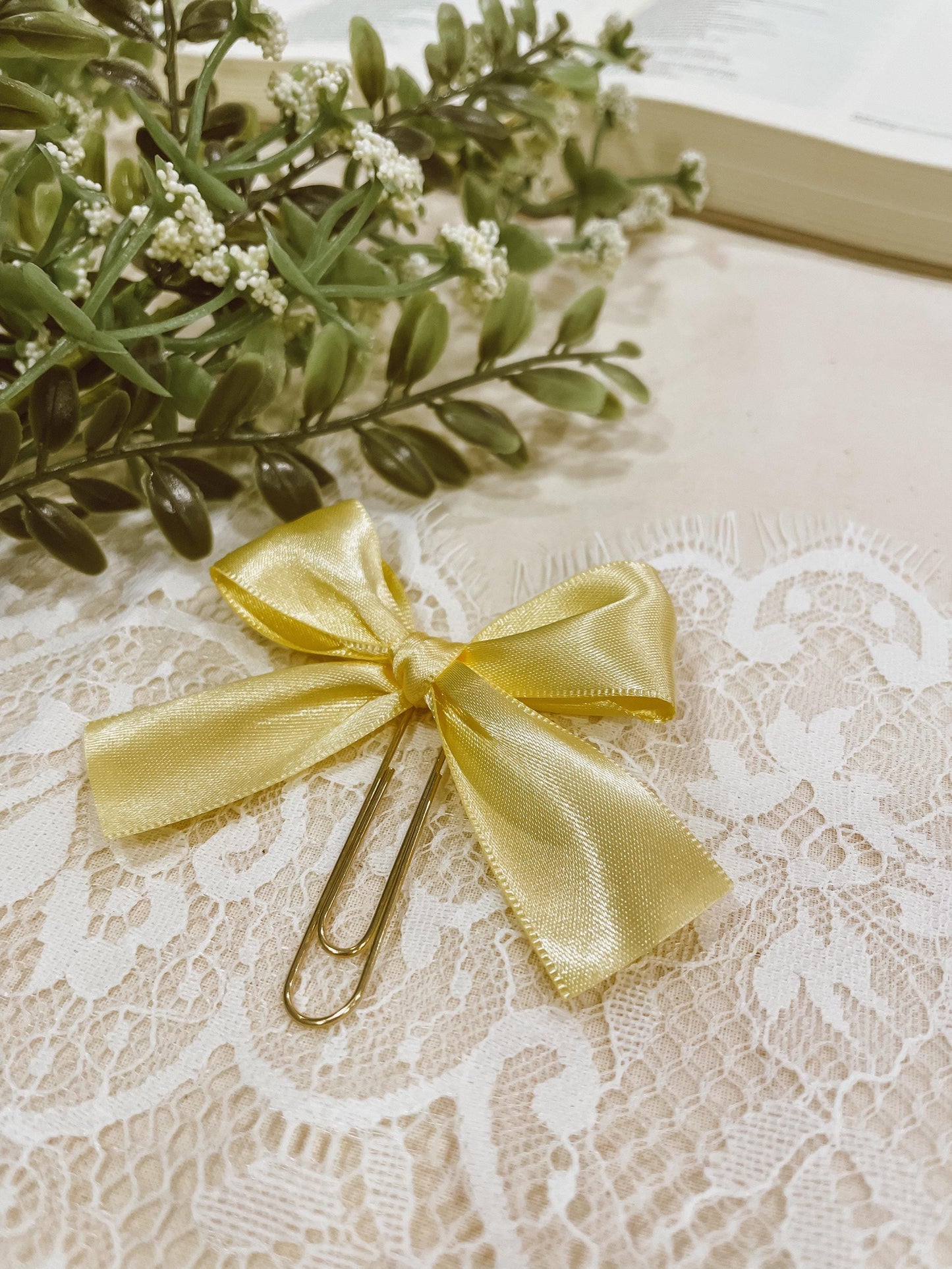 Satin Yellow ~ ribbon bookmark