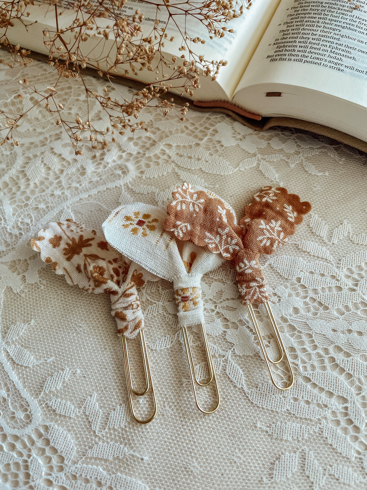 Caramel florals- set of 3 page markers