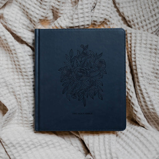 ESV Journaling Study Bible + Bow Set in navy
