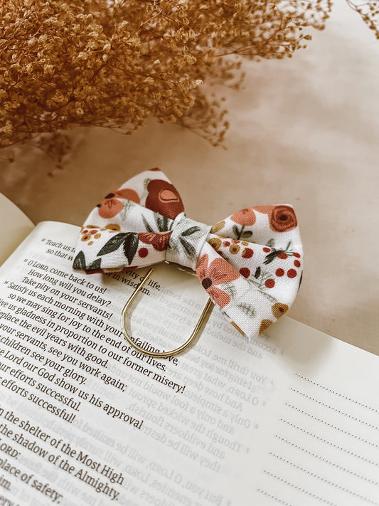 September Blooms- petite bow bookmark