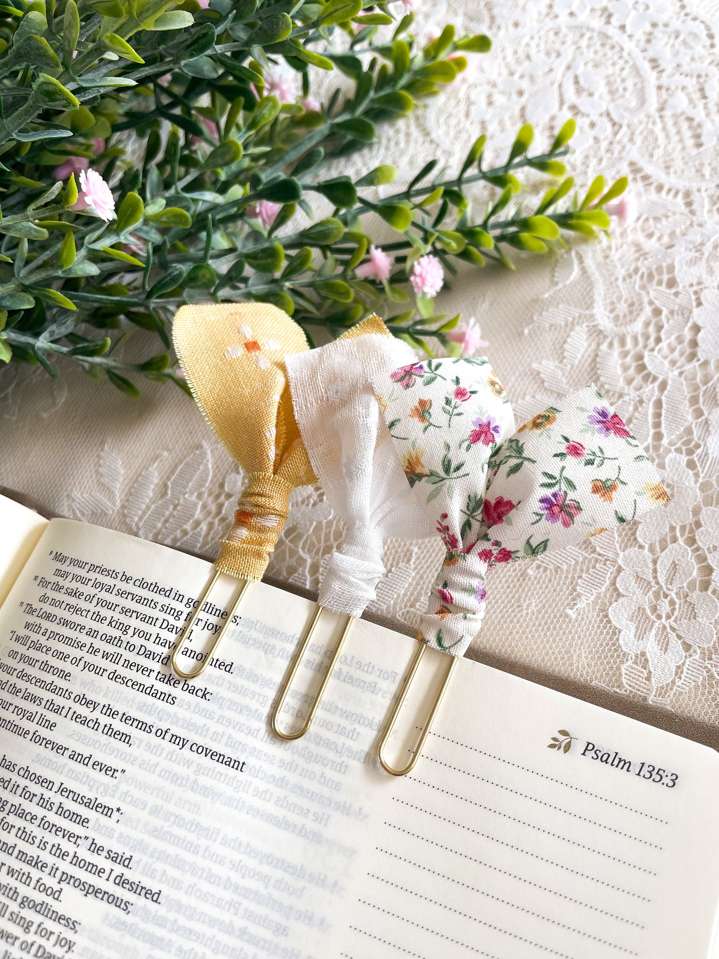 Sunny Spring florals ~ set of 3 page markers
