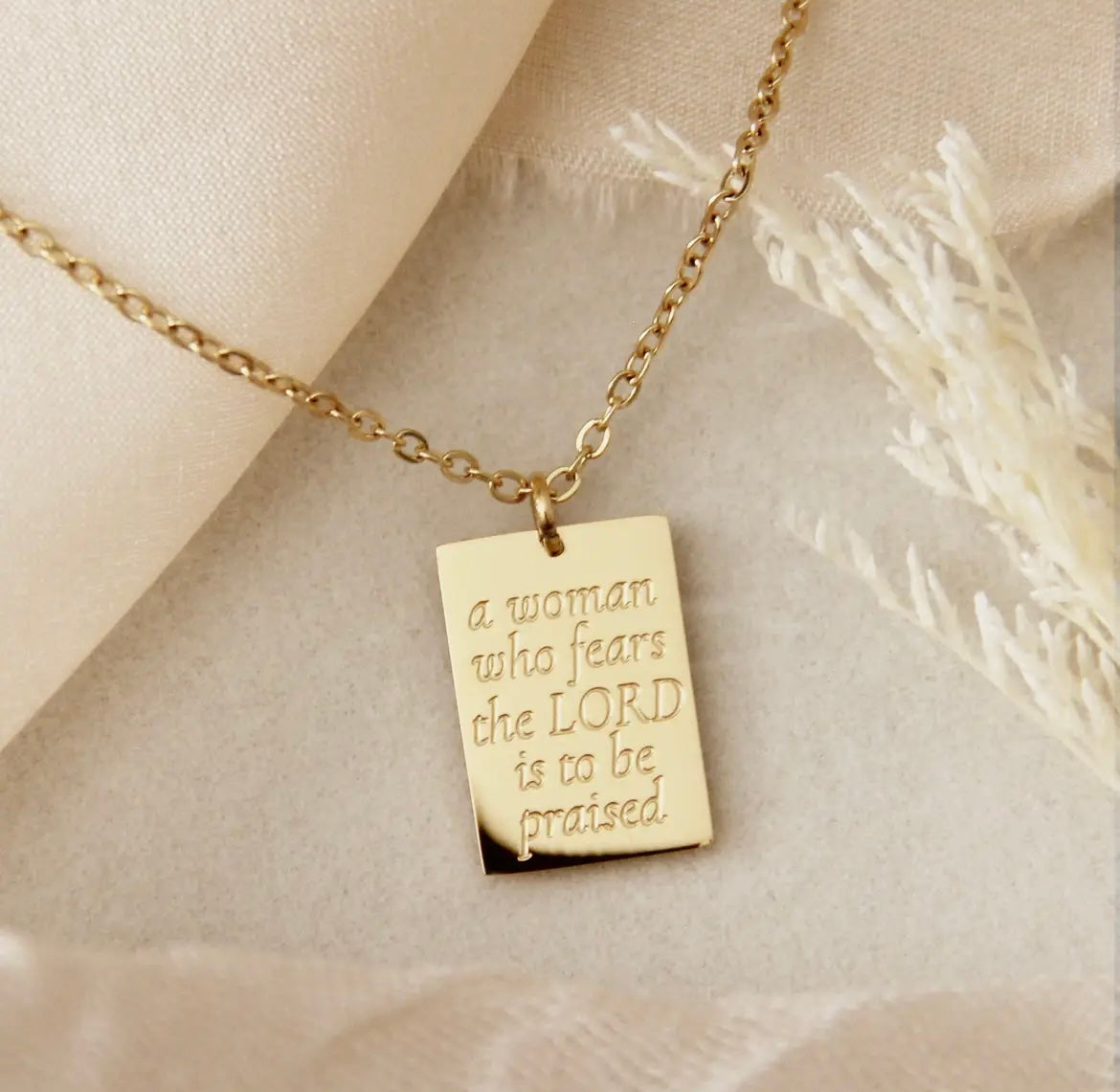 Proverbs 31 necklace, A woman who fears the Lord