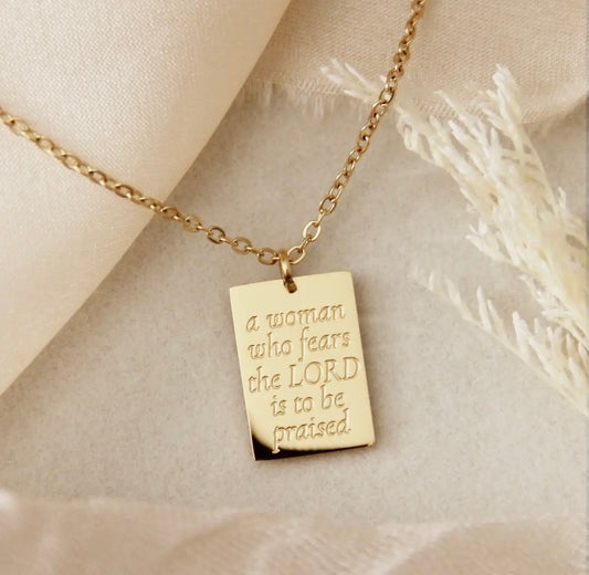 Proverbs 31 necklace, A woman who fears the Lord