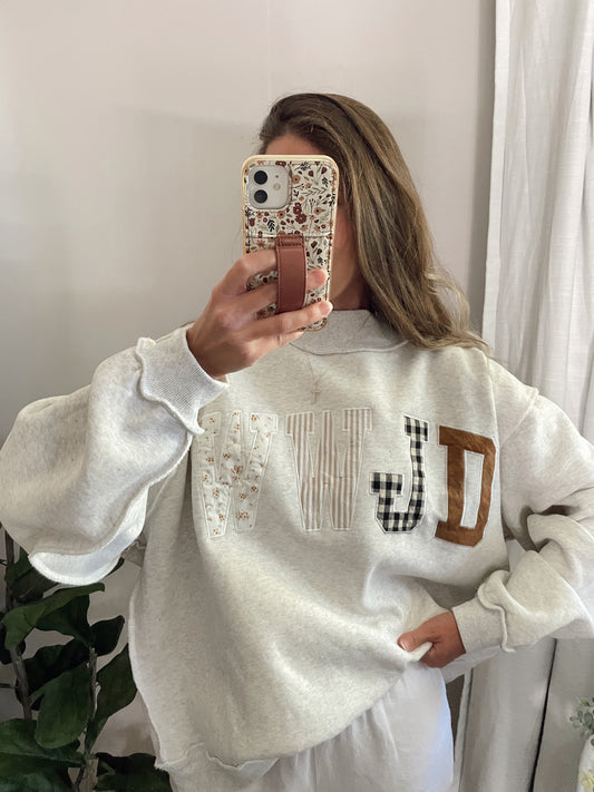 WWJD Floral Mock Neck Sweater