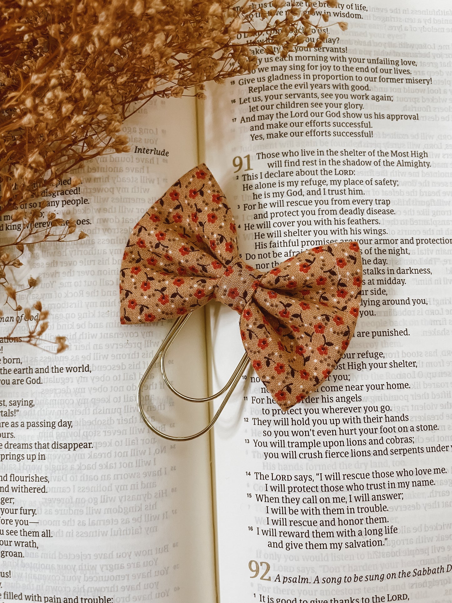 Autumn Blooms-petite bow bookmark