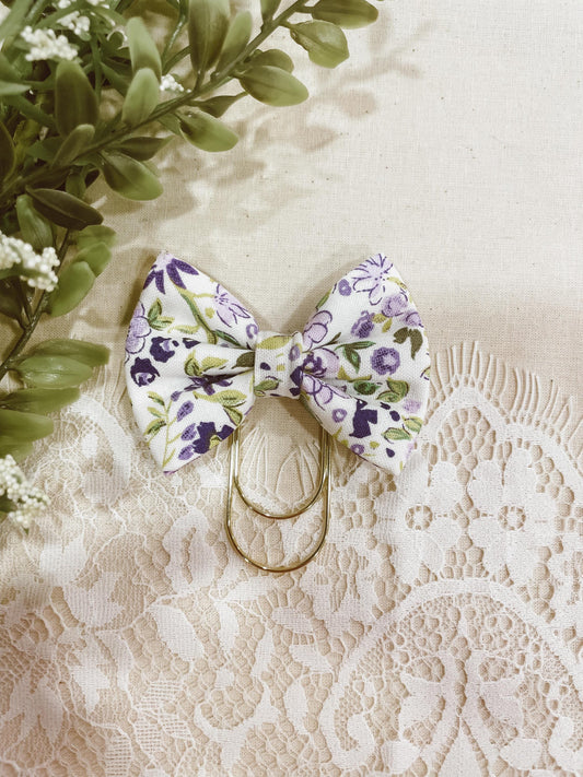 Wild Lavender- petite bow bookmark