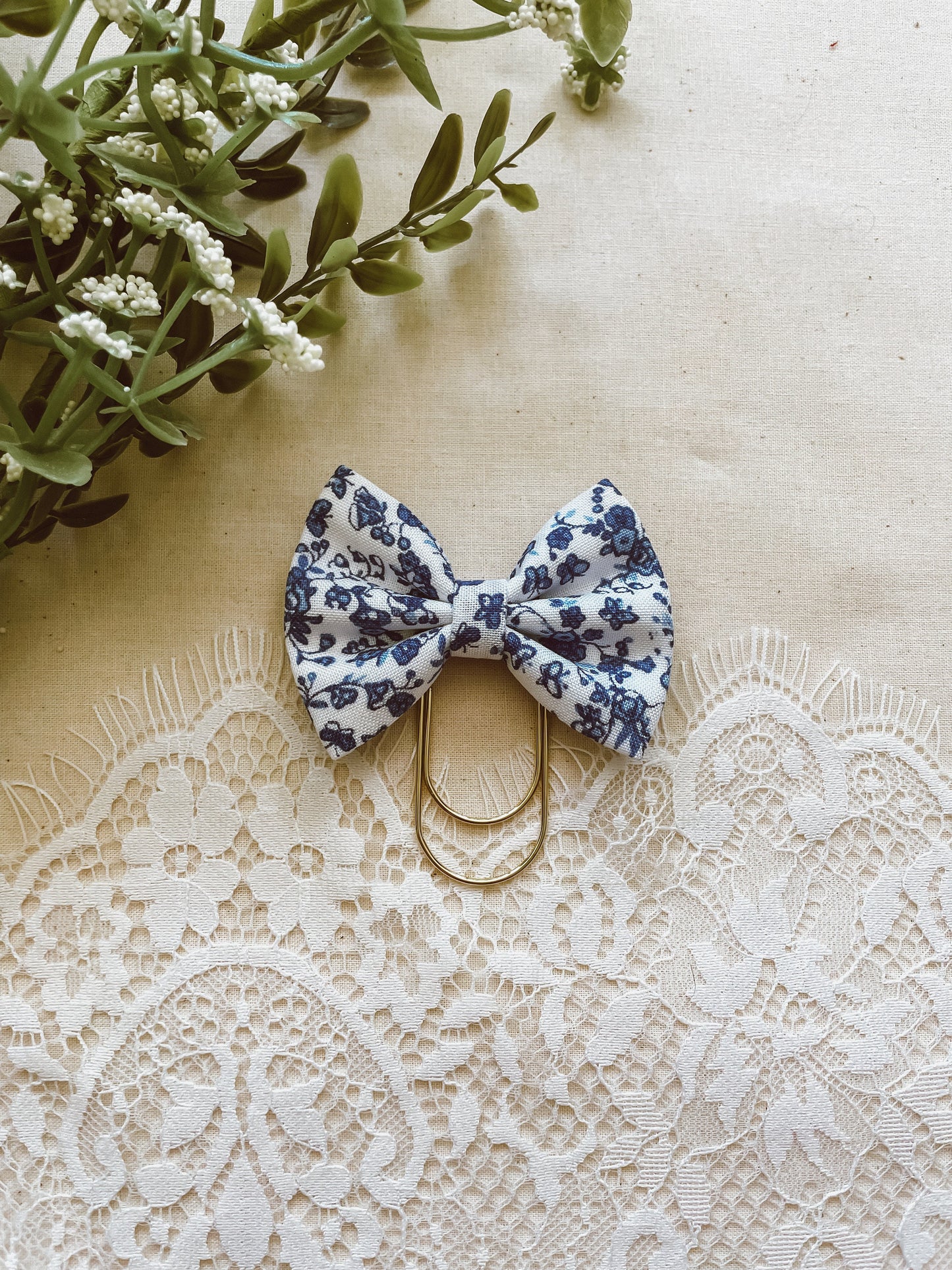 Cornflower- petite bow bookmark