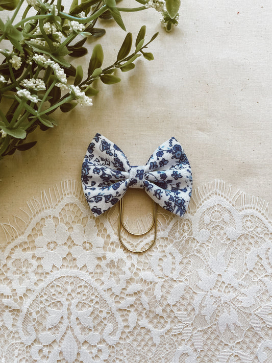Cornflower- petite bow bookmark