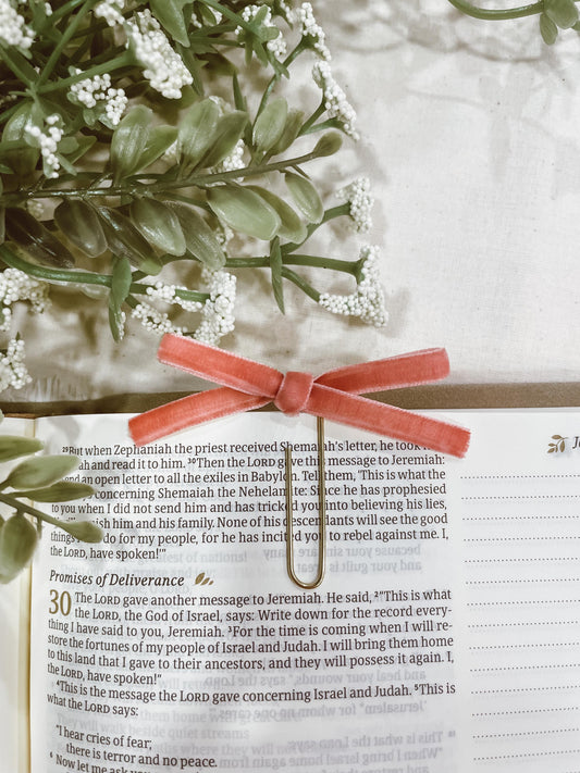 Cherry Blossom ~ velvet mini bow bookmark