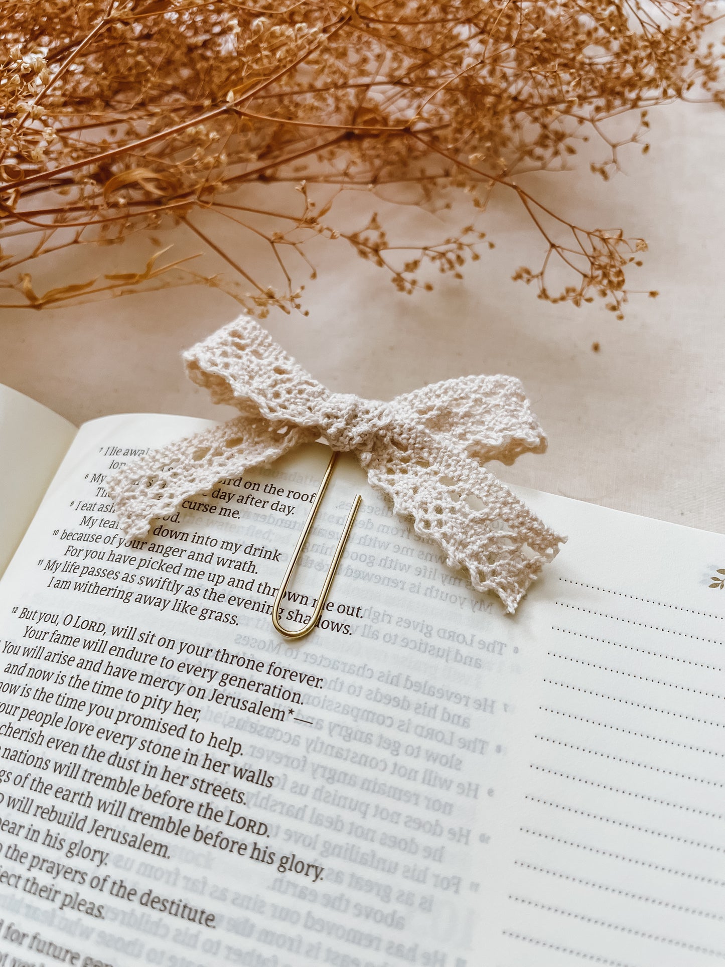 Ivory Crochet Lace- ribbon bookmark