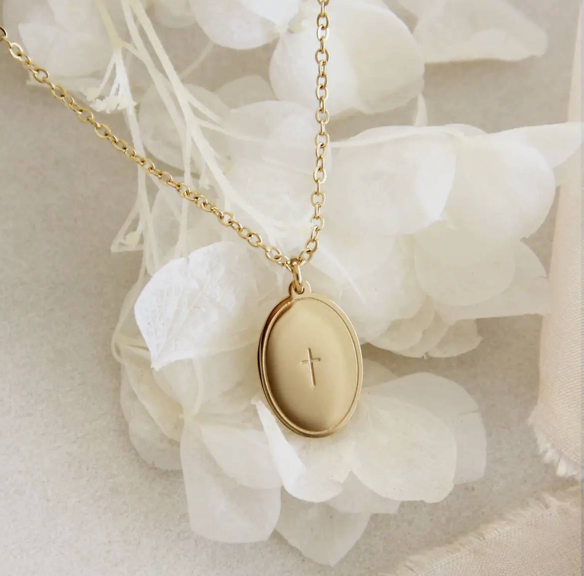 Cross + Olive Branch Peace necklace, Promises of God