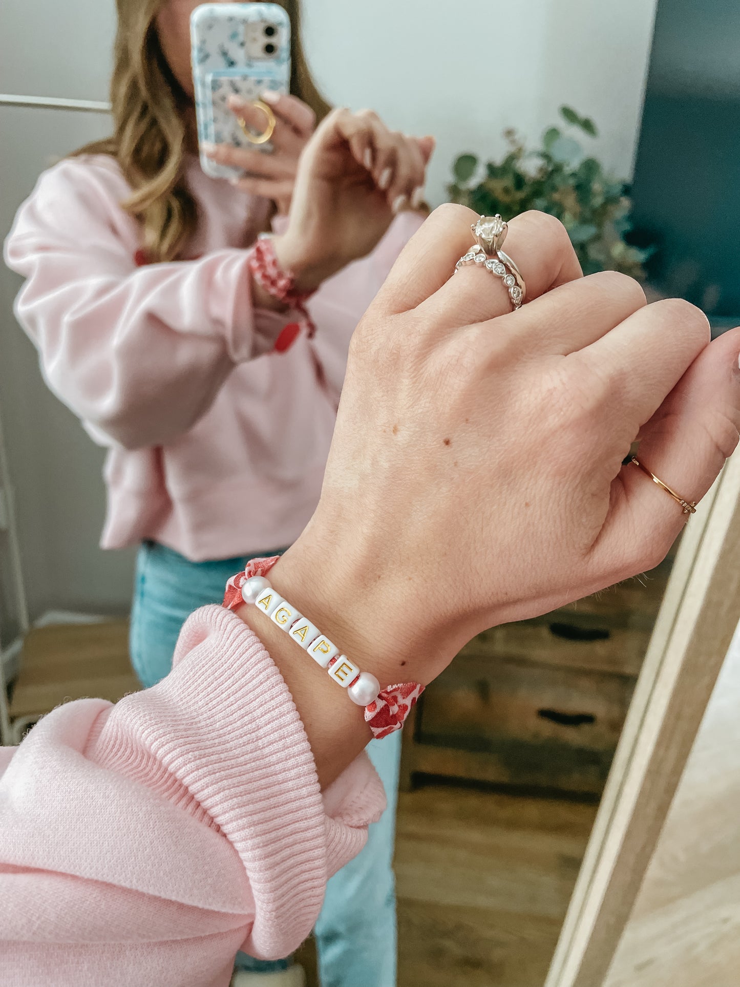 Agape Crop Crew + Bracelet set