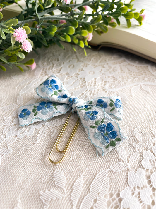 Bellflower-ribbon bow bookmark
