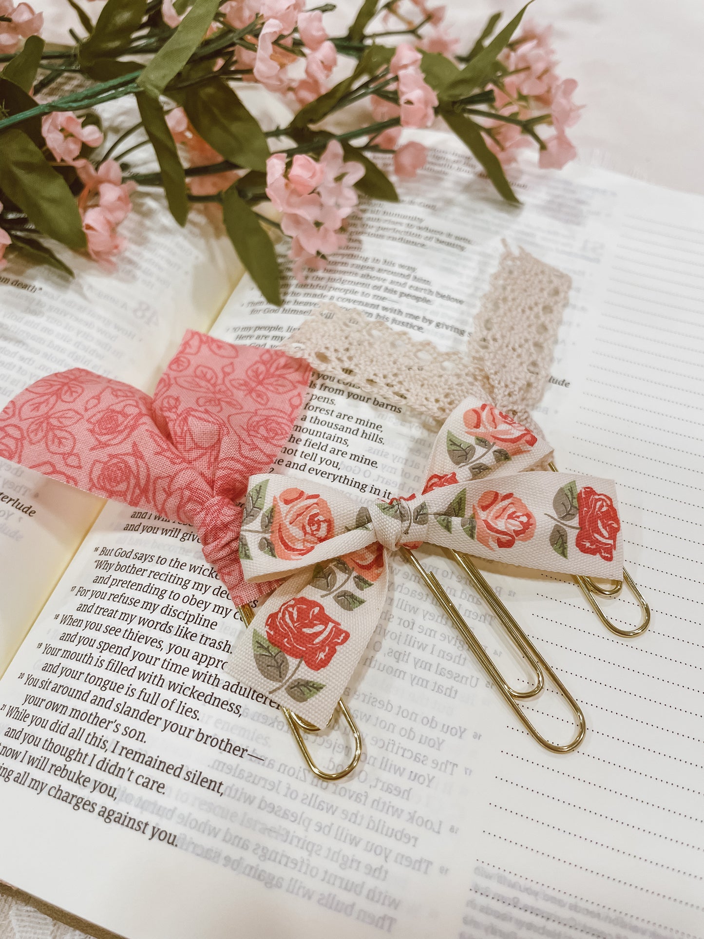 Delicate Rose- set of 3 page markers