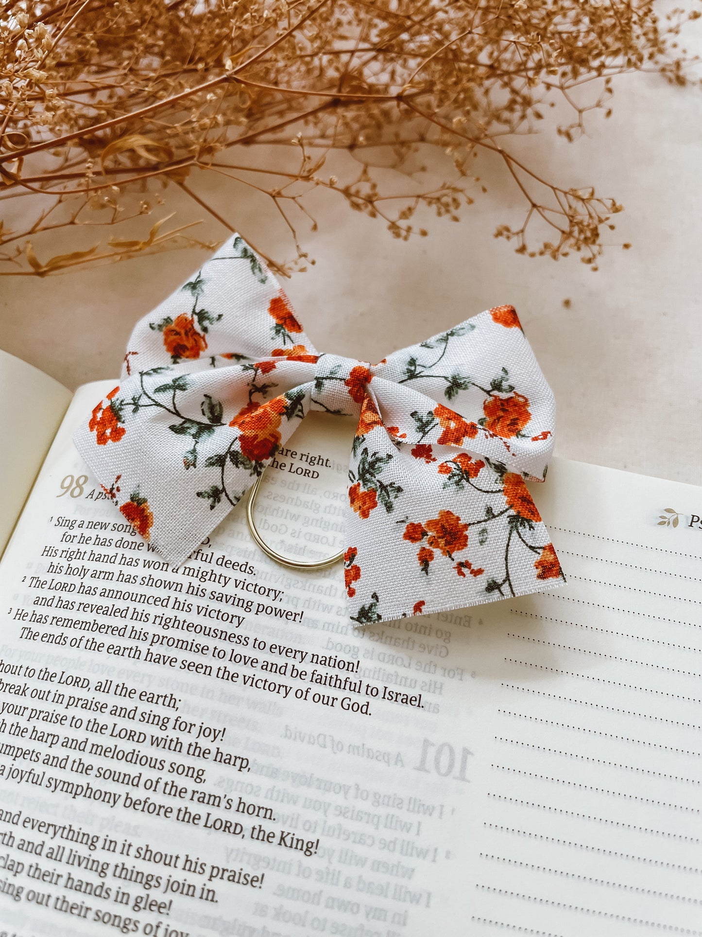 Orange Rose-bow bookmark