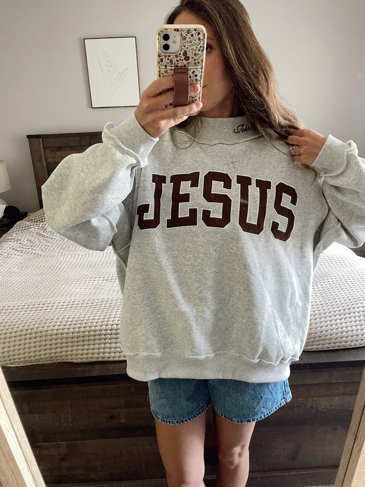 Jesus+John 3:16 Mock Neck Sweater