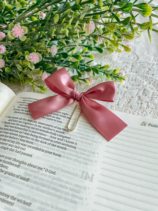 Satin Mauve - ribbon bookmark