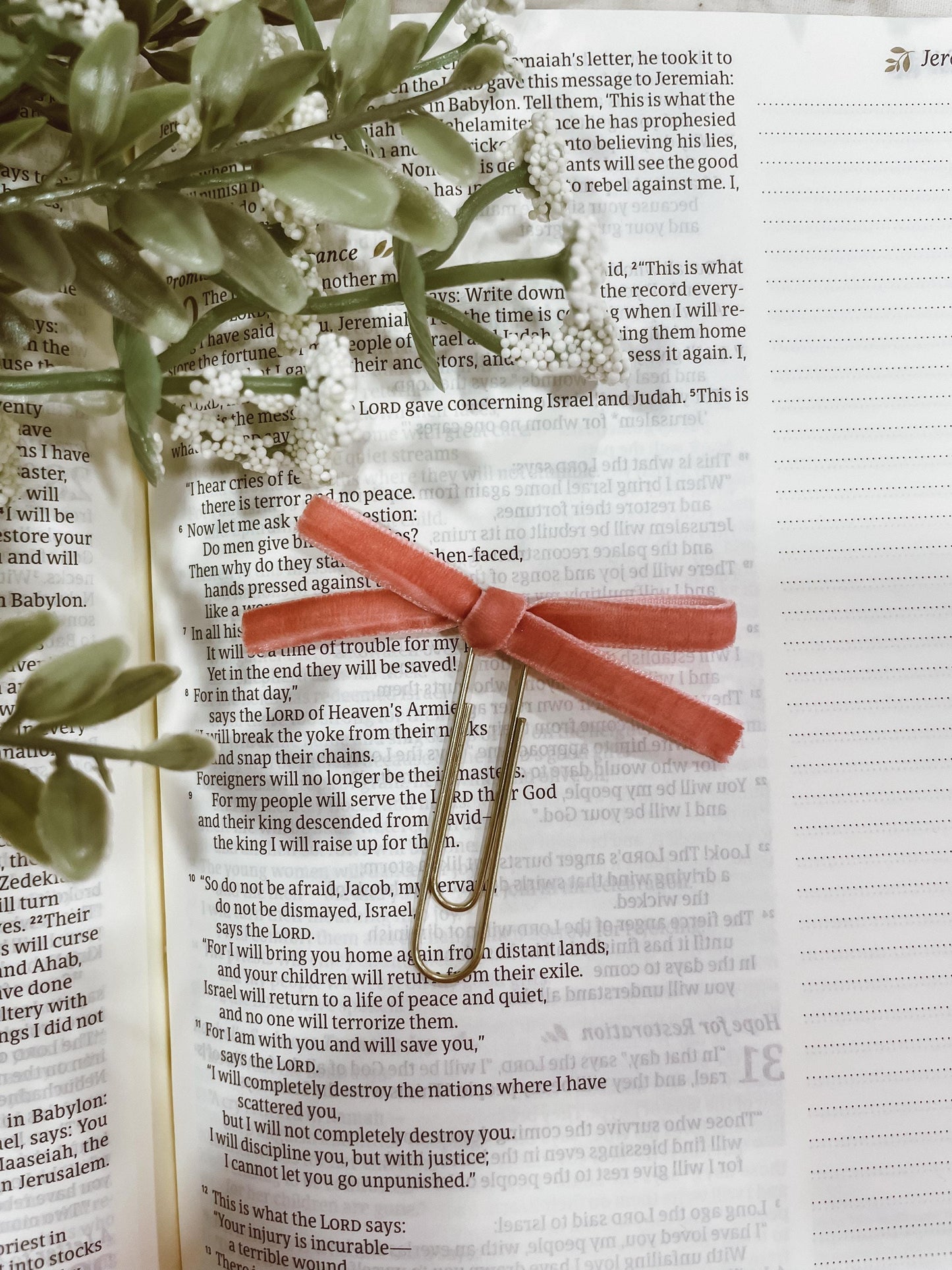 Cherry Blossom ~ velvet mini bow bookmark