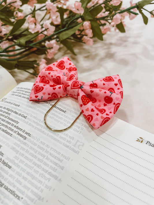 Sweet Cherry- petite bow bookmark